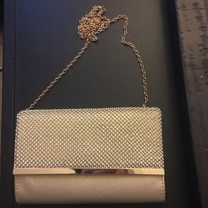 Gold clutch with removable strap